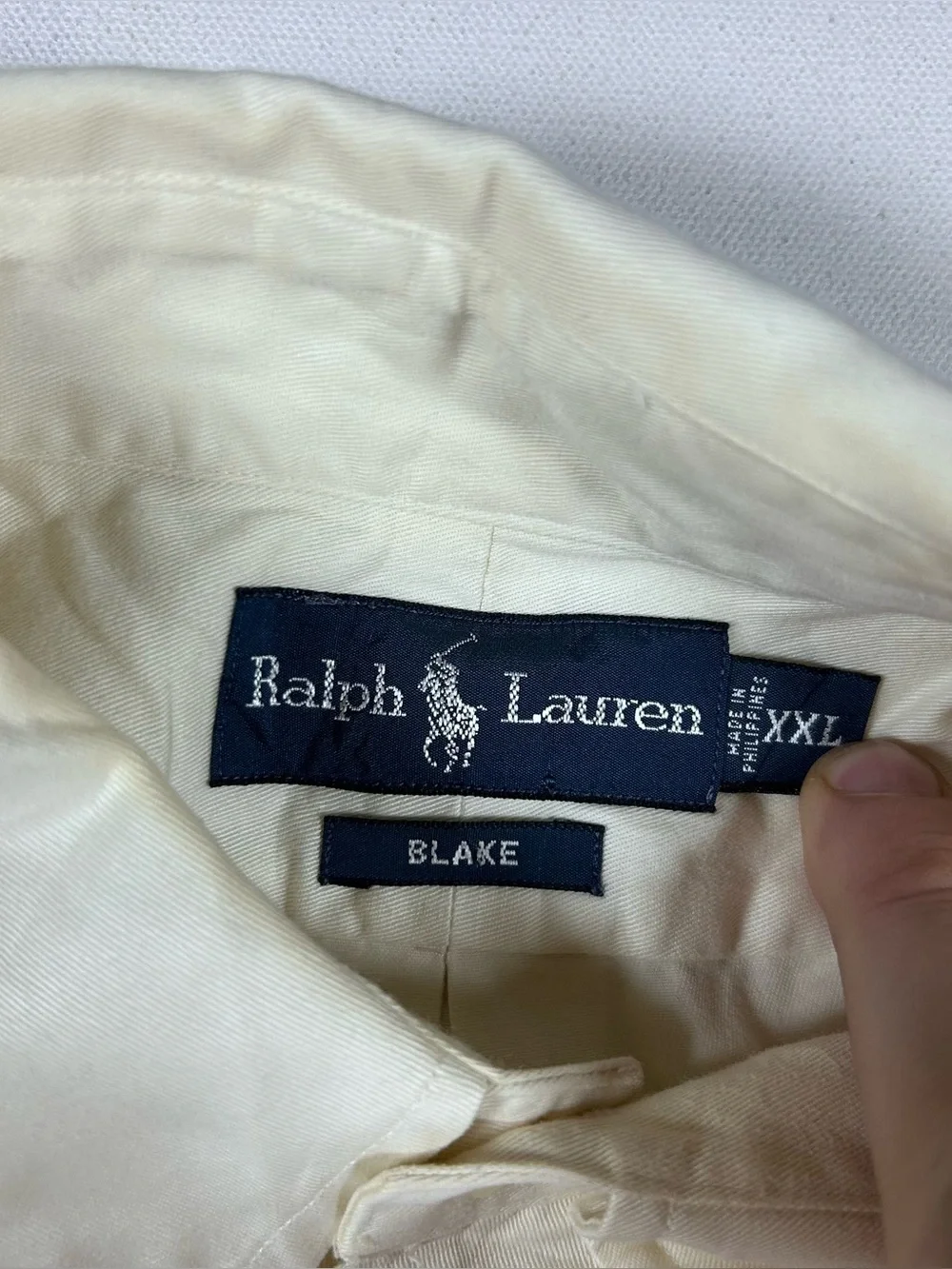 Ralph Lauren Men's White Shirt Blake Fit Button Down Size Fits: 3XL Big See Pics